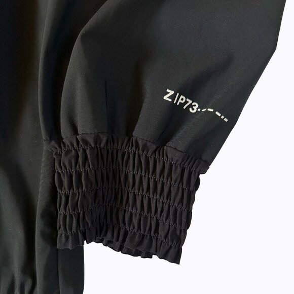 Zip73 Black Studded Top Blouse Sz M Gathered Sleeve Western Goth Boho Cowgirl - Picture 4 of 6